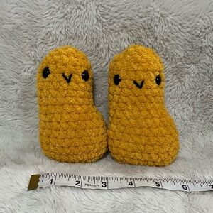 Pair of Chicken Nugget Crochet Plushies - Amigurumi Stuffed Animals